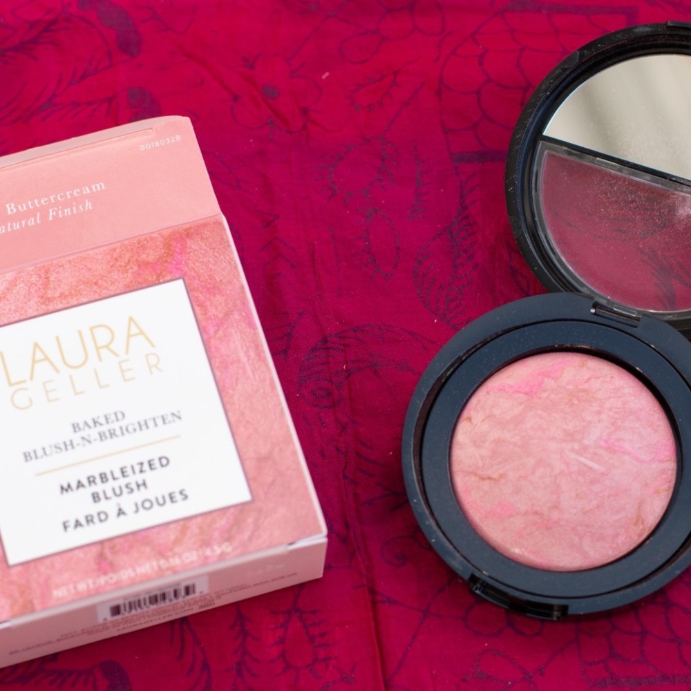 Laura Geller Baked Blush-N-Brighten Marbleized Blush - Pink Buttercream 0.16 oz